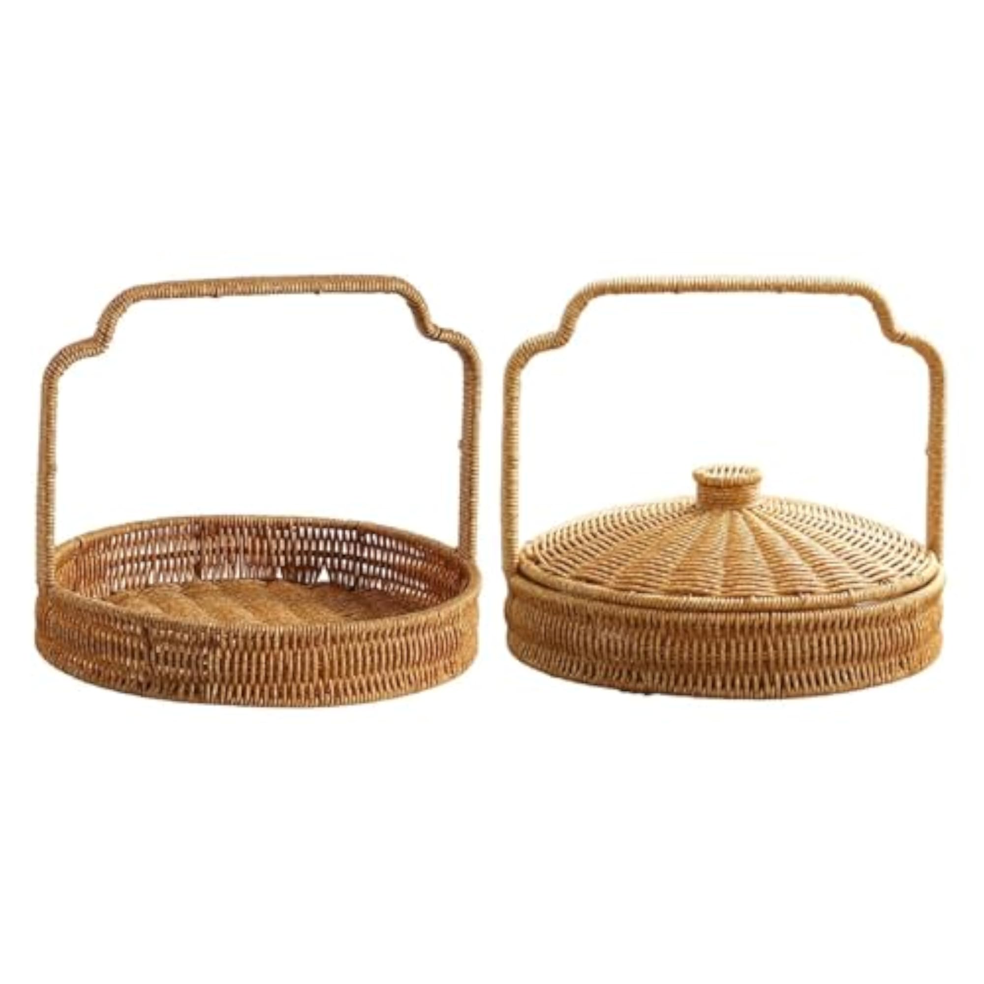 Fruit Bread Basket Serving Tray Hiking Imitation Rattan
