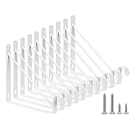 HOME MASTER HARDWARE 10 Pack Heavy Duty Closet Shelf & Rod Brackets, Wall Mounted Closet Shelves Bracket with Rod Support for Both Shelf Storage and Closet Rod White