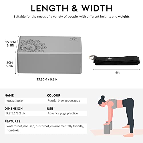 Overmont OM-BLOCKS II Yoga Block 2 Pack Supportive Latex-Free Eva Foam Soft Non-Slip Surface thumb #4