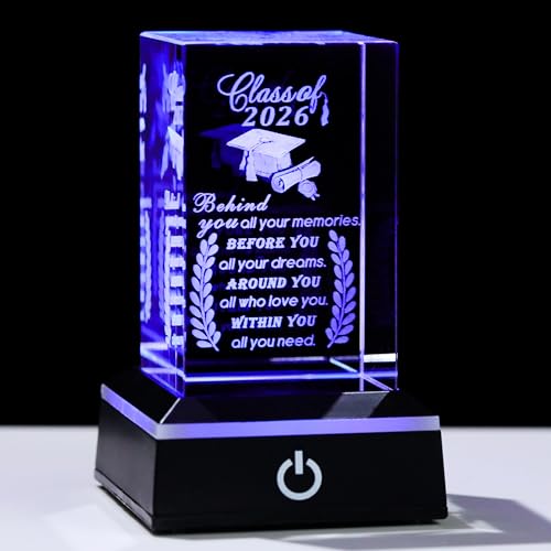 Movdyka Graduation Gifts for Her Him 2022 Unique, 3D Layser Engraved Class of 2022 with Base, High School College Graduation Gift Ideas for Women Men Girls Daughter Son Unisex