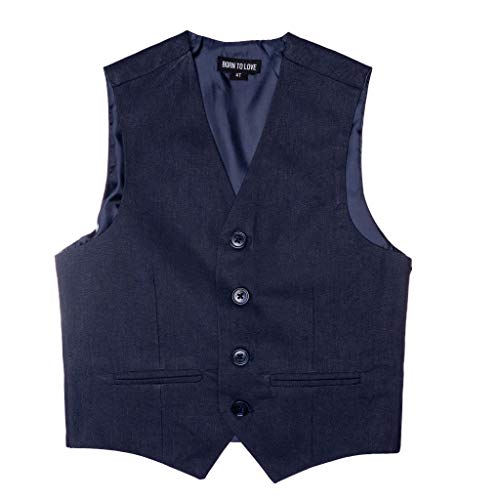 Image of Born to Love Vest for Baby Toddler Kids Ring Bearer Pageboy Formal Herringbone Outfit