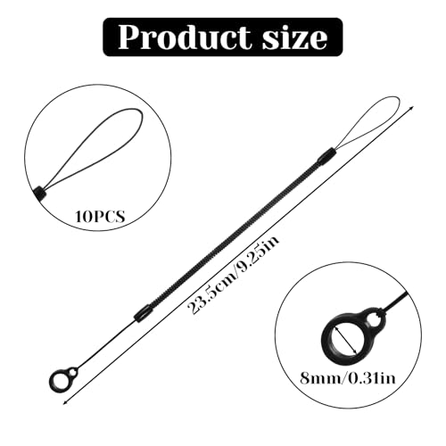 Image of 10 PCS Pen Leash, Elastic Retractable Pen Holder Tether, Plastic Retractable Coil Strap Leashes String, Anti-Lose Pens Lanyards with Silicone Ring, Plastic leash for Touch Clipboard Pens