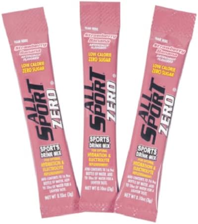 All Sport Zero Sticks, Low Calorie, ZERO Sugar, Electrolyte Sports Drink Mix, Vending Pack (Strawberry Banana, Pack of 10 (Vending Pack))