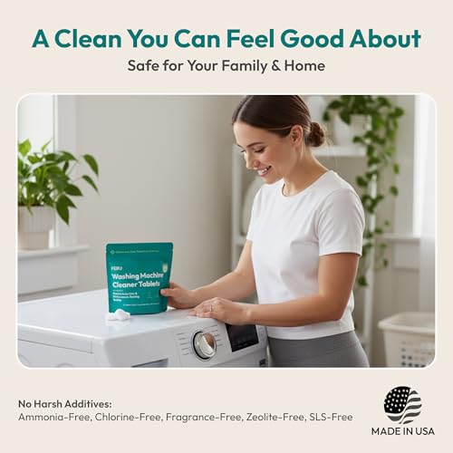 FEBU Washing Machine Cleaner Tablets Made in USA | Washer Machine Cleaner & Deodorizer | Removes Gunk & Grime | 7 Natural, Biodegradable, Plant-Based Ingredients | 24 Tablets - 12 Month Supply by FEBU - Image 5