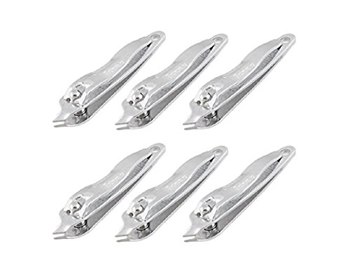 DMtse 6 x Metal Slanted Edge Nail Cutting Clippers Pedicure Manicure Tool Slanted Tip Metal Nail Clipper Cutter Pedicure Manicure Tool