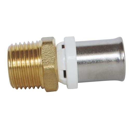 SOMATHERM FOR YOU - / 5608-20-15 - Gerade Verschraubung männliches Rohr Ø20 Mehrschichtige Kräuselung - Male 15/21 (1/2 ’’) Ein mehrschichtiges Rohrdurchmesser Ø20 verbinden