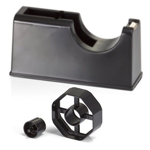 Officemate 2-in-1 Tape Dispenser - Heavy Duty Desktop Holder for 1-Inch and 3-Inch Core Tape Rolls, Impact-Resistant Build, Non-Slip Base, Office Supplies Essential, Black by Officemate - Image 4