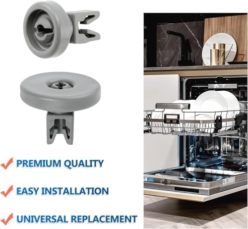 8 Stück Universal Unterkorb Rollen für Geschirrspüler | Ersatz für AEG, Favorit, Zanussi, Privileg, Electrolux | Inkl. 50269971003, 50286965004 | Hitzebeständig