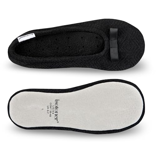 Image of isotoner Women's Diamond Microterry Ballerina Slippers
