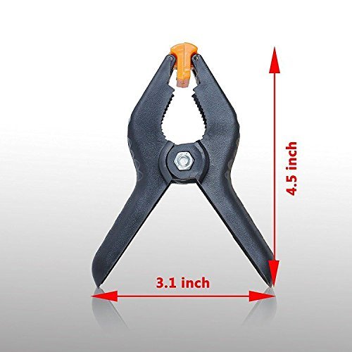 Slow Dolphin Heavy Duty Spring Clamps Clip 4.5 Inch For Muslin/Paper Photo Studio Backdrops Background-6 Pack（Yellow & Black） #TOP1