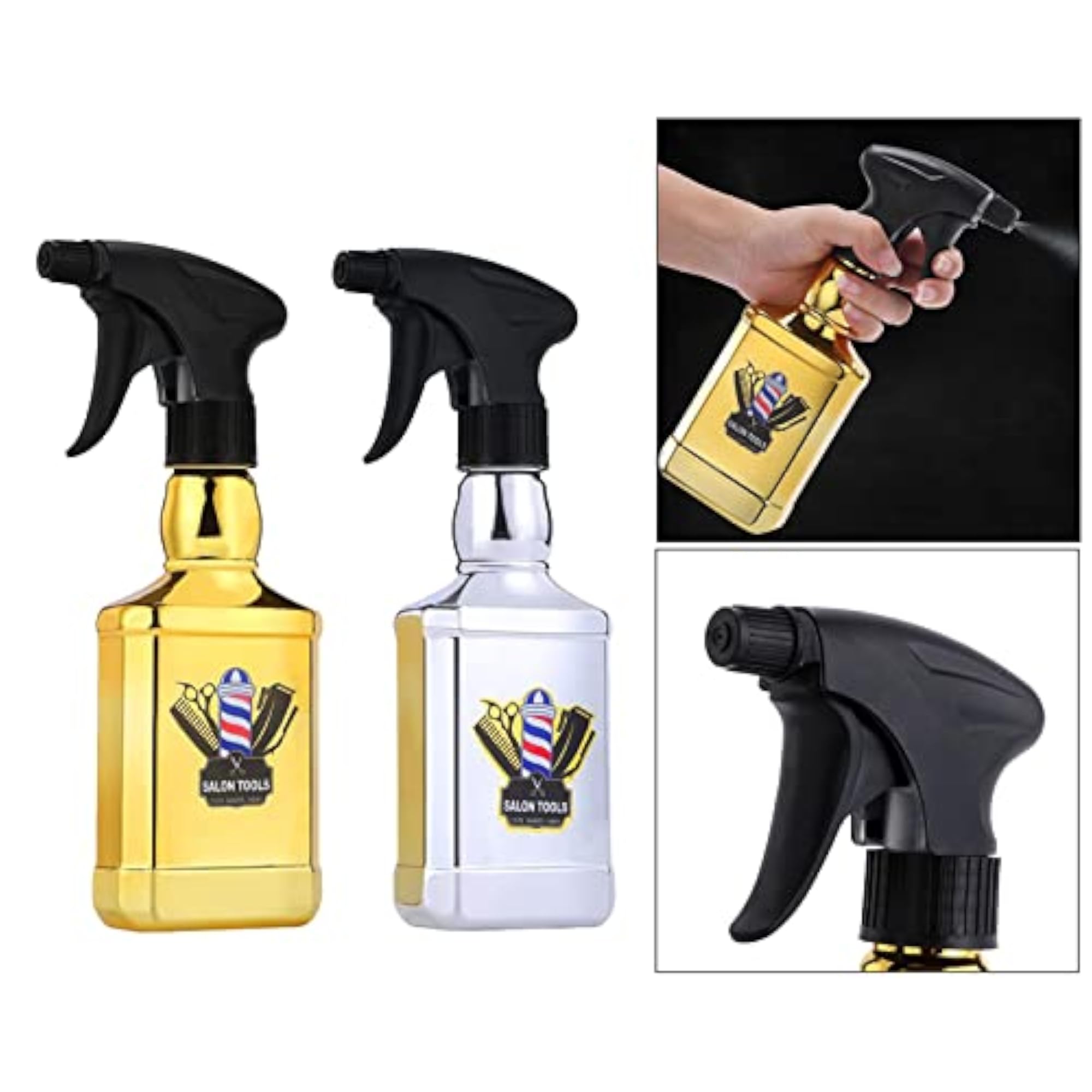 300ml Hair Salon Water Spray Bottle, Golden