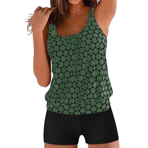 Traje de baño para mujer 176 bikini de cintura alta sexy de dos piezas, traje de baño vintage, conjunto de bikini retro de dos piezas con estampado fruncido y cintura alta corsé boda, AG., 5XL