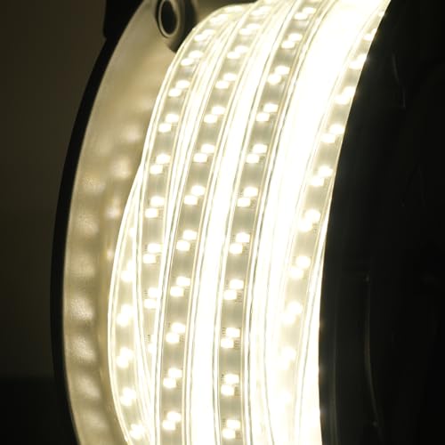 Shine Decor LED Streifen 25m, 350W, 42.500lm, IP65 Wasserfest LED Arbeitsleuchte, Ausziehbar auf 50m für Bau, Garage, Arbeitsort, Garten (CE Zertifiziert, Neutralweiß 4000K, 30m mit Kabeltrommel)