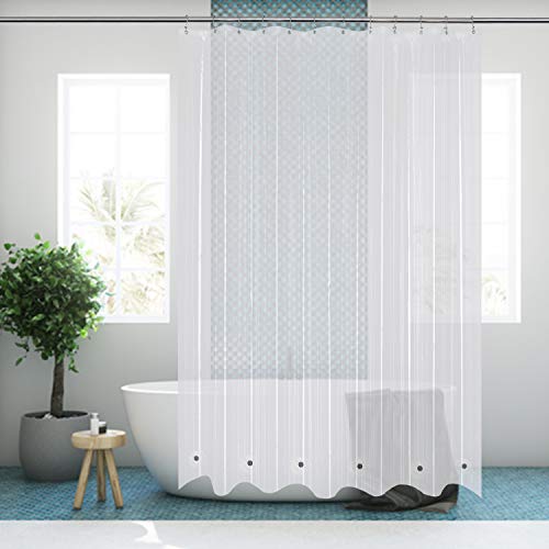 Image of Mrs Awesome 66x72 Shower Curtain Liner with 6 Magnets Clear Thick PEVA Waterproof Plastic Shower Curtain 66 x 72 inches, Clear