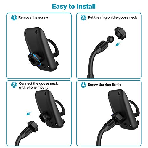 Car Cup Holder Phone Mount, Adjustable Gooseneck Cup Holder Cradle Car Mount 360°Rotatable Car Phone Holder for Cell Phone 11/Xs/X/8/7 Plus/Samsung Note 9/Galaxy S8,Huawei, etc.