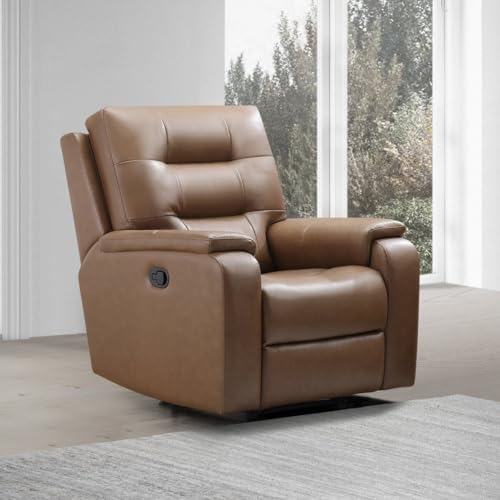 Image of Torque - Charlie 1 Seater Leatherette Manual Recliner (Brown) | Recliner Chair for Living Room, Bedroom, Office | 1 Year Warranty