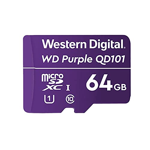 Western Digital SC QD101 MicroSD Card 64GB WD Purple Cámara de vigilancia WDD064G1P0C