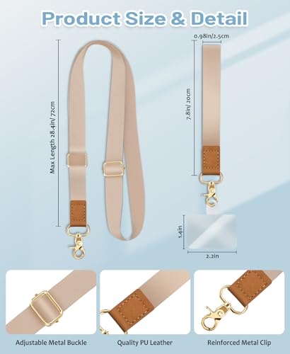 Image of Yonlevres Phone Lanyard Crossbody Strap Wrist Neck Adjustable Women Gold | Cell Phone Lanyard for Travel Cruise Daily, Hands-free, Fit Keys ID Badge, for Full-coverage Phone Case, Accessories, Gifts
