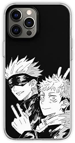 TOAGO Gojou and Itadori Jujutsu Phone Case Compatible with iPhone X/XS Anime Satoru Kaisen Yuji TPU Soft Silicone Protective Phone Cover Case