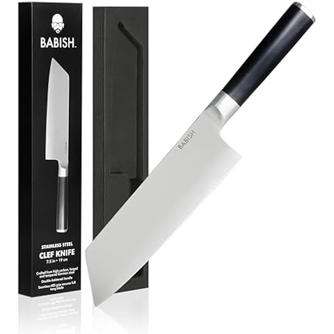 Babish High-Carbon 1.4116 German Steel Cutlery, 7.5" Clef (Cleaver + Chef) Kitchen Knife, Good Housekeeping Standout Knife of 2022 Cover