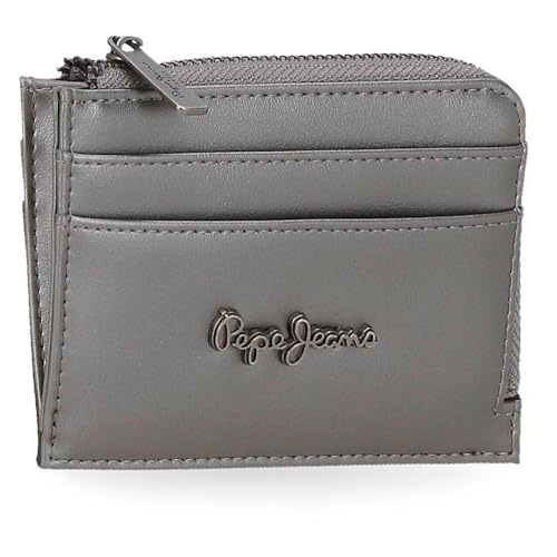 Pepe Jeans Ruby Monedero con Tarjetero Gris 11,5x8x1,5 cms Poliéster y PU by Joumma Bags