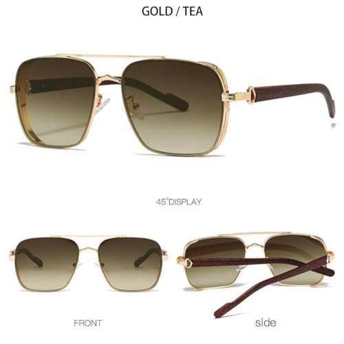 MUTYNE Lunettes de soleil en métal de luxe avec monture oversize élégante