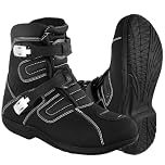 Motorbike Genuine Leather Short Ankle Boots Motorcycle Waterproof Off Road Touring Shoes for Men (Black, UK Footwear Size System, Adult, Men, Numeric, Medium, 9)