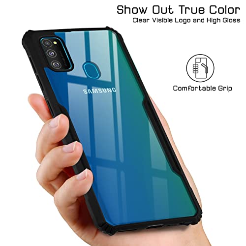 Image of Jkobi Hard PC Crystal Bumper Shockproof Back Cover Case for Samsung Galaxy M30s | Samsung Galaxy M21 with Camera Protection (Matte Black)