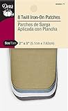 Dritz 55200-71 Twill Iron-On Patches, Light Assorted, 2 by 3-Inch, 8-Pack