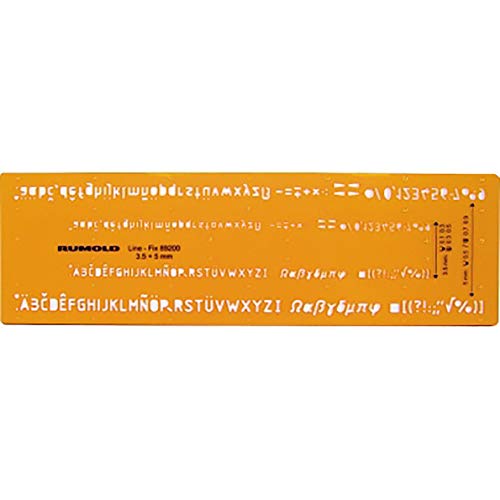 RUMOLD 89200 Schriftschablone - Schrifthöhe 0,35 mm und 0,5 mm