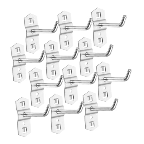 Cabilock 12Pcs Heavy Duty Pegboard Hooks for Garage Organization Metal Tool Holders Easy Installation Wall Hanging Hooks for Retail Shops and Workspaces