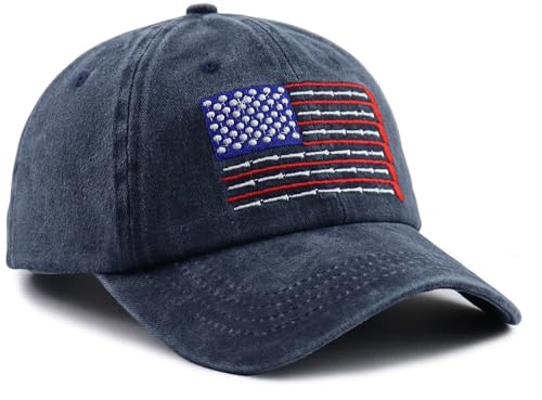 Image of American Golf USA Flag Hat for Men Women, Vintage Adjustable Cotton Golfing Baseball Cap