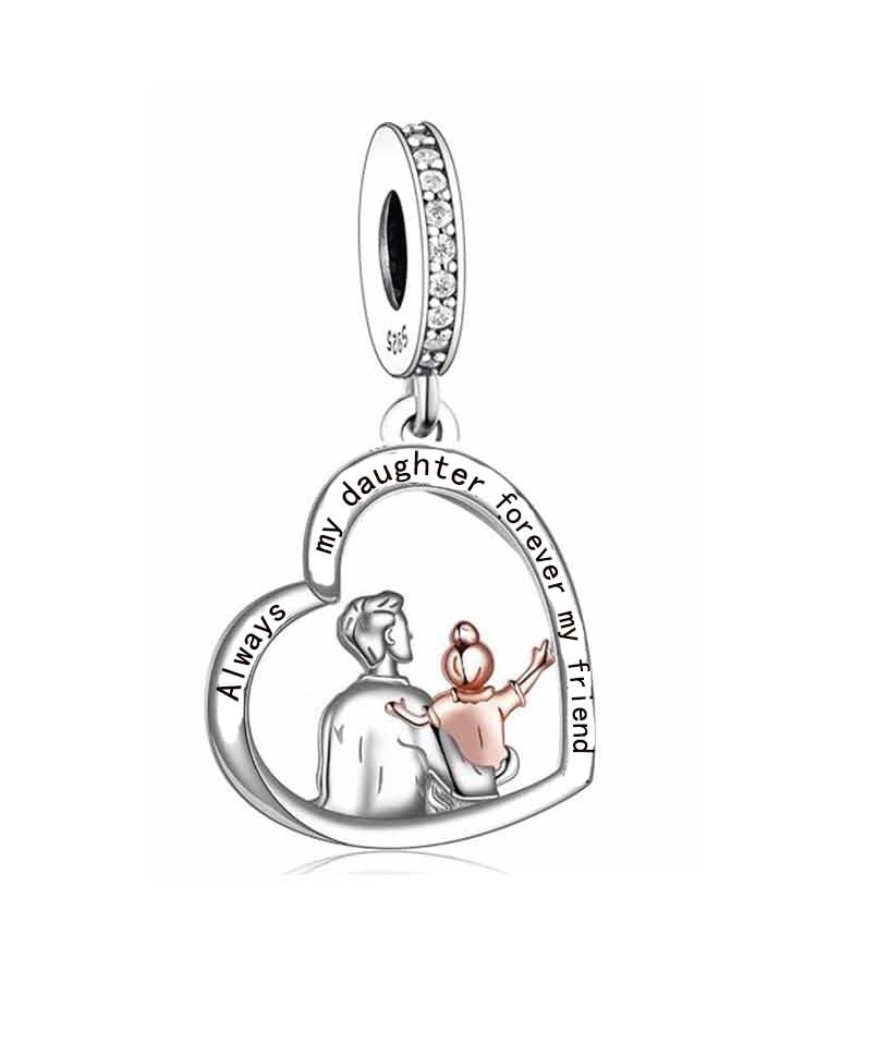 Charm plata de ley 925 de lujo grabado compatible pulseras Pandora