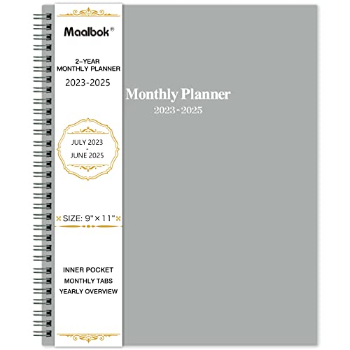 2023-2025 Monthly Planner/Calendar - Monthly Planner 2023-2025 With Two-Year Monthly Tabs, Jul. 2023 - June. 2025, 9’’ × 11’’, Two Year Monthly Planner With Flexible Cover, Perfect Organizer #TOP29