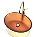 Boyuan Bathroom Vessel Sink Matte Orange Oval Countertop Sink with Brushed Gold Faucet Pop-up Drain Cold & Hot Water Hoses Modern Art Above Counter Glass Vessel Sinks