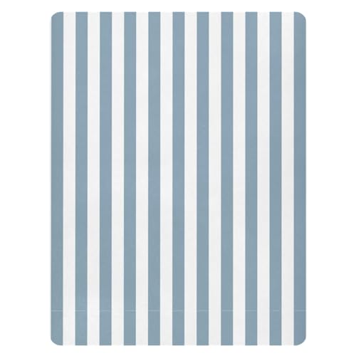 Pfrewn Crib Sheets for Boys Girls Blue Stripe Fitted Crib Sheet Fits Standard Crib Mattress Pads Stretch Soft Toddler Baby Sheet, 52x28x9IN