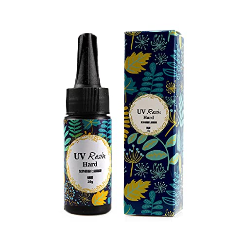 Miraclekoo UV Resin Clear Hard - Ultraviolet Curing Epoxy Transparent Fast Curing UV Cure Glue Solar Cure for Mold, Jewelry Making, Casting & Coating - 25g