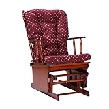 Liberoshopping Poltrona sedia a dondolo movimento oscillante in legno cuscino imbottito (America Bordeaux)