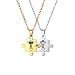 Flongo Collana da Uomo Donna Coppia Fidanzati,King Queen Cuore in Acciaio Inossidabile, Colore Argento Oro, Collana Puzzle Personalizzato