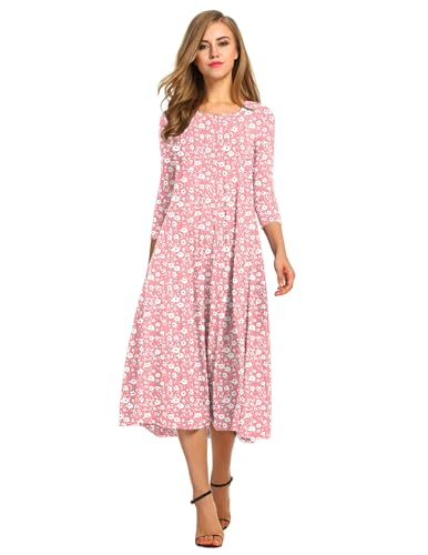 HOTOUCH Casual Dress for Women Loose Fit Fall Dresses Pink
