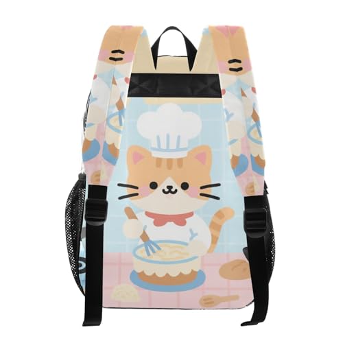 Cartoon Cute Cats Chef Blue Kid Clear Backpack Clear Book Bag For Adults See Through Transparent Heavy Duty Backpacks3