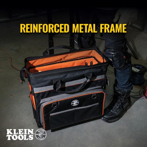 Klein Tools 55452RTB Tool Bag, Water Resistant Tool Storage Organizer Rolls on Rugged 6-Inch Wheels, 24 Pockets, Load Tested to 200-Pound by KLEIN TOOLS - Image 6