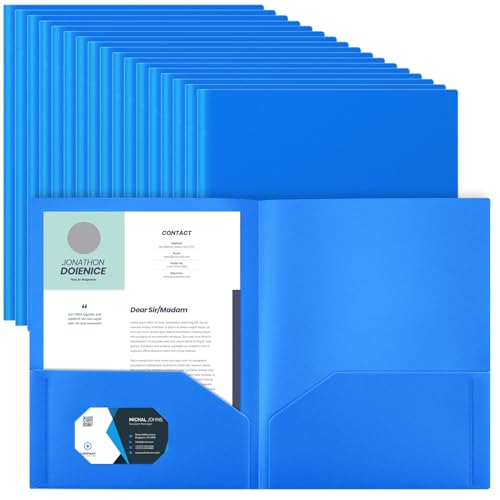 Gueevin 50 Pcs Plastic Folders with Pockets, Back to School Two Pocket Folder Fit Letter Size, Heavy Duty School Business Card Holder for Home Office, 11. 61 x 9. 45 Inches (Red) by Gueevin - Used condition - US$32.82