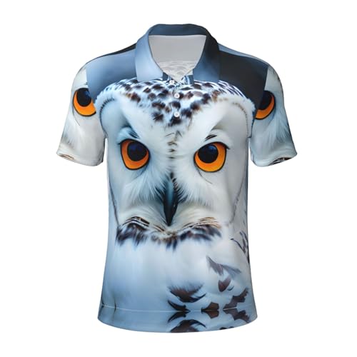 Polo à manches courtes respirant homme motif imprimé hibou