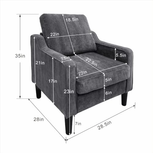 Sillón Chenille Plegable Gris miniatura 2