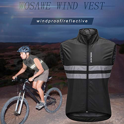 image for MLSice Reflective Cycling Vest Sleeveless Jacket, Windproof Shirt MTB 