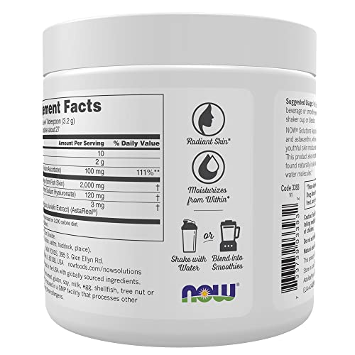Now Solutions, Aquatic Beauty Plus Marine Collagen From Wild-Caught Fish And Astaxanthin Powder, 3-Ounce #TOP2