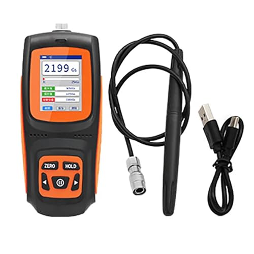 iDili Handheld Digital Tesla Meter Magnetic Field Strength Tester High Precision Rechargeable Gauss Meter with Hall Probe 0-2500mT(B)