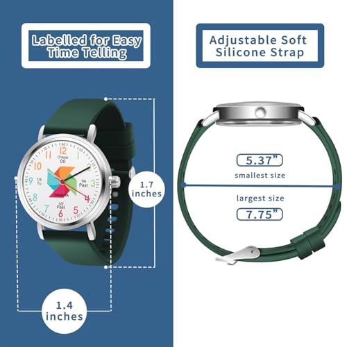 Blisshour Kids Watch Analog Waterproof, Pinwheel Learning Watch for Kids 8-12, Teacher Watches for Boys Ages 5-7 6-8, Easy to Read Educational Girls Watches2