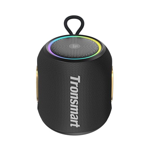 Tronsmart T8 Mini Bocina Bluetooth Portátil, Sonido equilibrado en 360°, IPX7, hasta 20 Horas de batería (Negro)